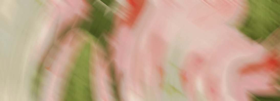 Stark verwischtes Bild in Rosa-, Grün- und Beigetönen ohne klar erkennbare Motive.